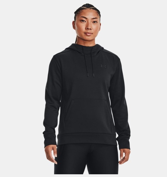 Siyah Kadın Armour Fleece® Left Chest Kapüşonlu Üst