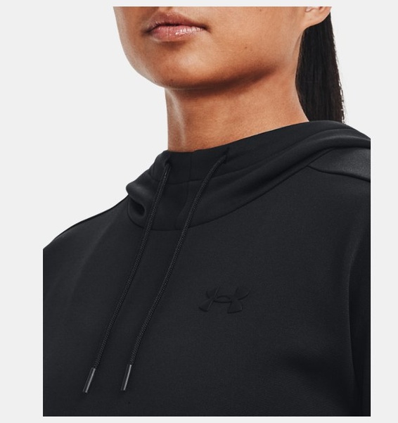 Siyah Kadın Armour Fleece® Left Chest Kapüşonlu Üst