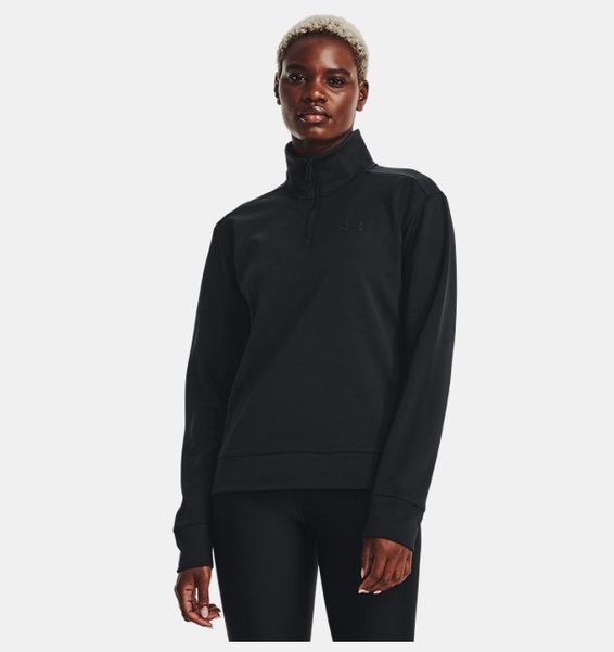 Siyah Kadın Armour Fleece® ¼ Fermuarlı Sweatshirt