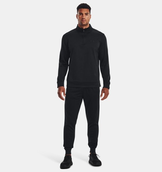 Siyah Erkek UA Armour Fleece 1/4 Fermuarlı Sweatshirt