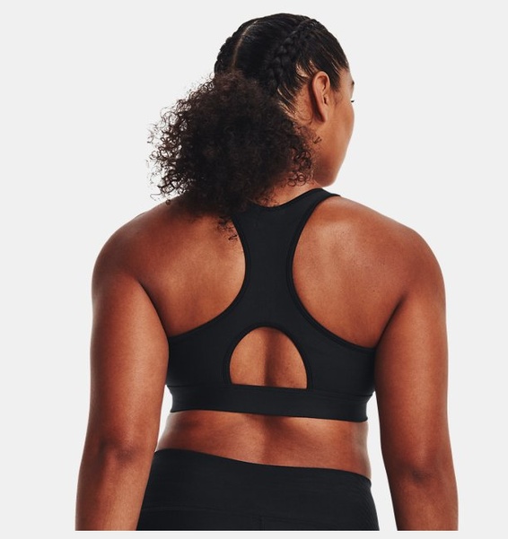 Siyah Kadın HeatGear® Armour Mid Padless Spor Sütyeni