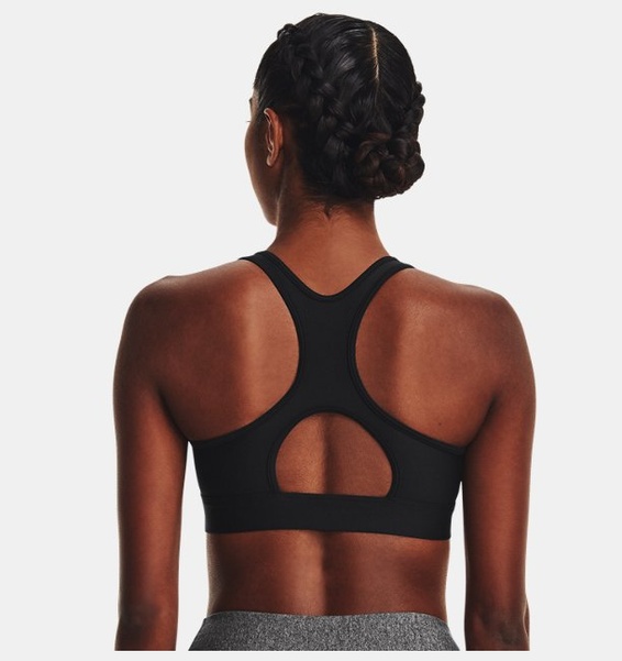 Siyah Kadın HeatGear® Armour Mid Padless Spor Sütyeni