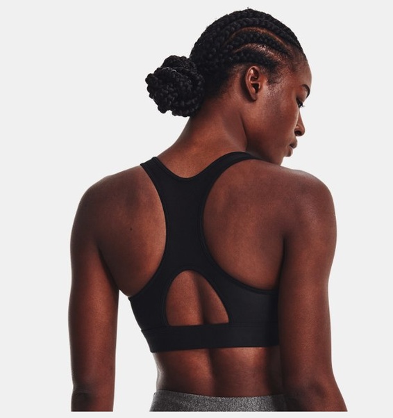 Siyah Kadın HeatGear® Armour Mid Padless Spor Sütyeni