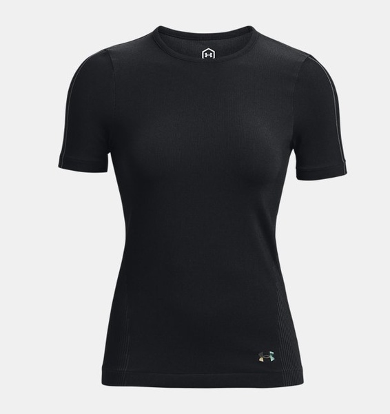 Siyah Kadın UA RUSH™ Dikişsiz Kısa Kollu T-shirt