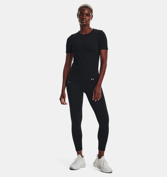 Siyah Kadın UA RUSH™ Dikişsiz Kısa Kollu T-shirt