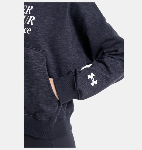 Siyah Kadın UA Essential Fleece Baskılı Kapüşonlu Üst