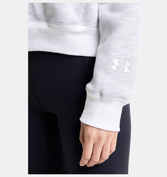 Beyaz Kadın UA Essential Fleece Baskılı Kapüşonlu Üst