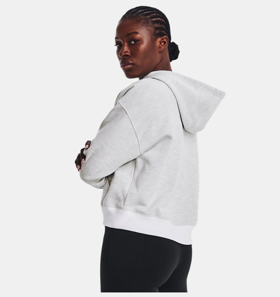 Beyaz Kadın UA Essential Fleece Baskılı Kapüşonlu Üst