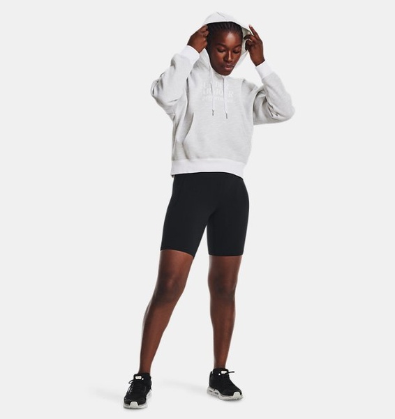 Beyaz Kadın UA Essential Fleece Baskılı Kapüşonlu Üst