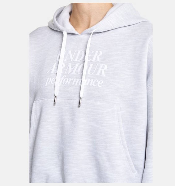 Beyaz Kadın UA Essential Fleece Baskılı Kapüşonlu Üst