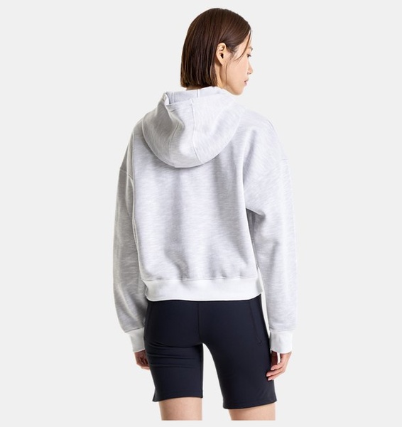 Beyaz Kadın UA Essential Fleece Baskılı Kapüşonlu Üst
