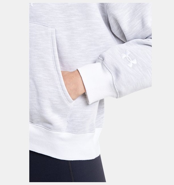 Beyaz Kadın UA Essential Fleece Baskılı Kapüşonlu Üst