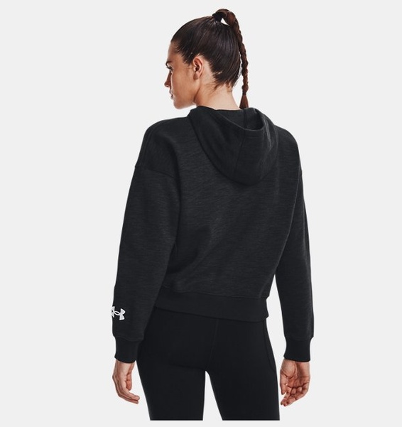 Siyah Kadın UA Essential Fleece Baskılı Kapüşonlu Üst