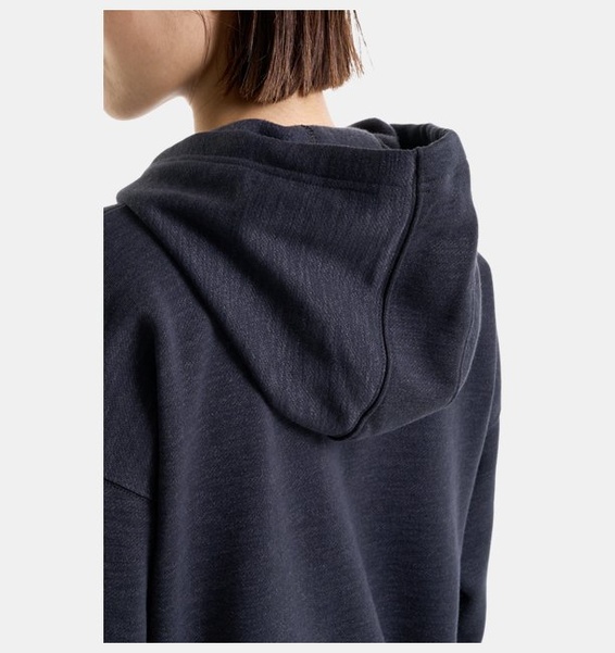 Siyah Kadın UA Essential Fleece Baskılı Kapüşonlu Üst