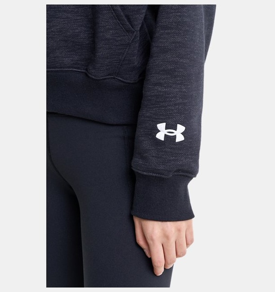 Siyah Kadın UA Essential Fleece Baskılı Kapüşonlu Üst
