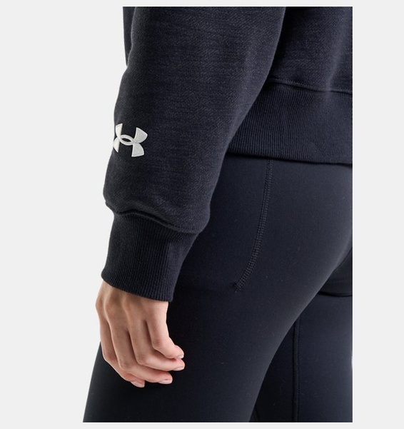 Siyah Kadın UA Essential Fleece Baskılı Kapüşonlu Üst
