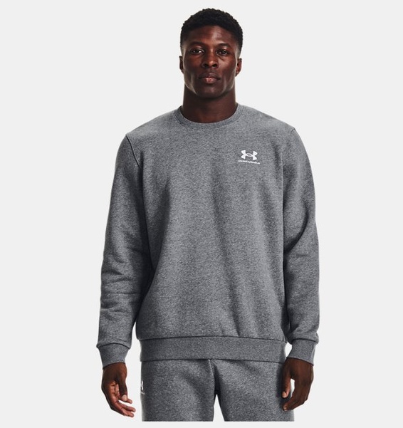 Gri Erkek UA Icon Fleece Bisiklet Yaka Sweatshirt