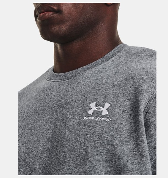 Gri Erkek UA Icon Fleece Bisiklet Yaka Sweatshirt