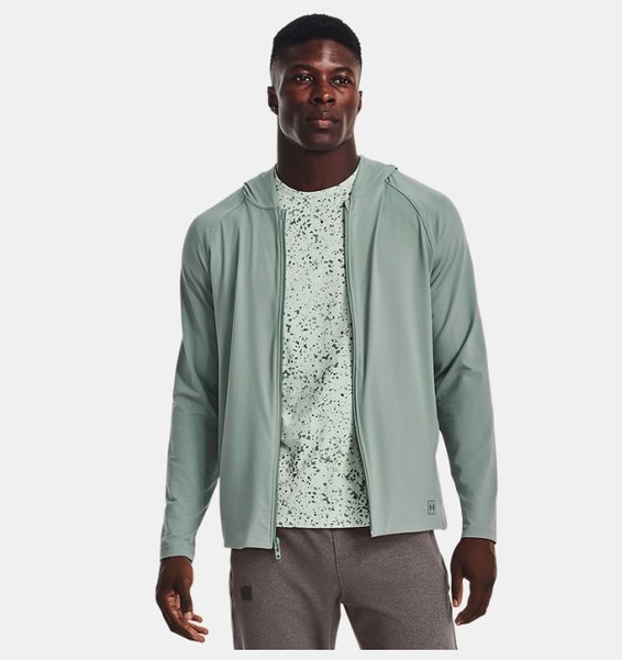Yeşil Erkek UA Meridian Tam Boy Fermuarlı Sweatshirt