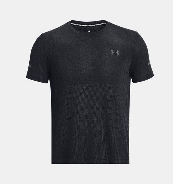 Siyah Erkek UA Dikişsiz Stride Kısa Kollu T-shirt