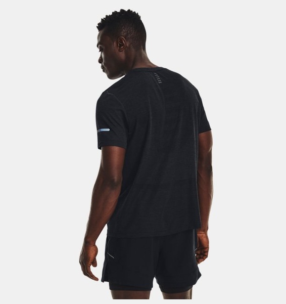 Siyah Erkek UA Dikişsiz Stride Kısa Kollu T-shirt