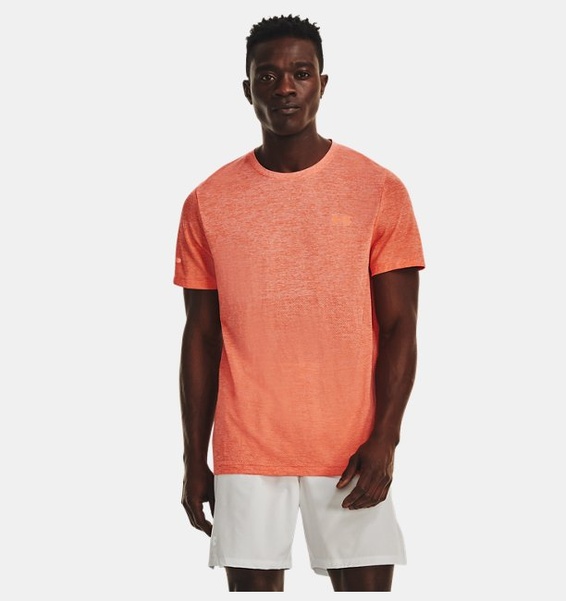 Turuncu Erkek UA Dikişsiz Stride Kısa Kollu T-shirt