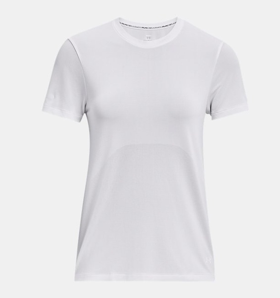 Beyaz Kadın UA Dikişsiz Stride Kısa Kollu T-shirt