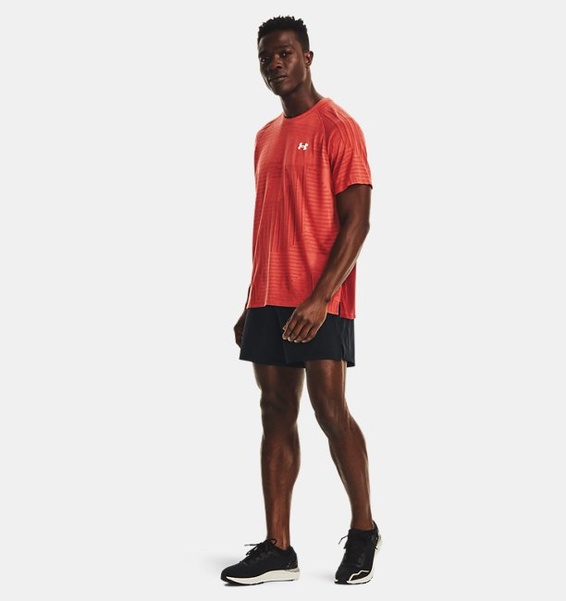 Kırmızı Erkek UA Streaker Deco Diamond Kısa Kollu T-shirt