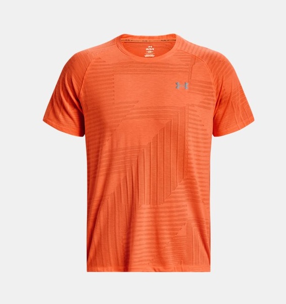 Turuncu Erkek UA Streaker Deco Diamond Kısa Kollu T-shirt