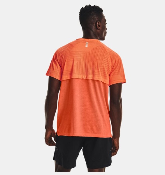 Turuncu Erkek UA Streaker Deco Diamond Kısa Kollu T-shirt