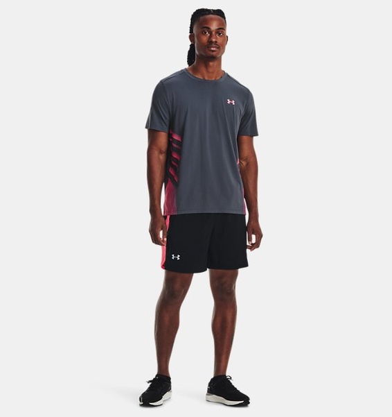 Gri Erkek UA Launch Elite Graphic Kısa Kollu T-shirt