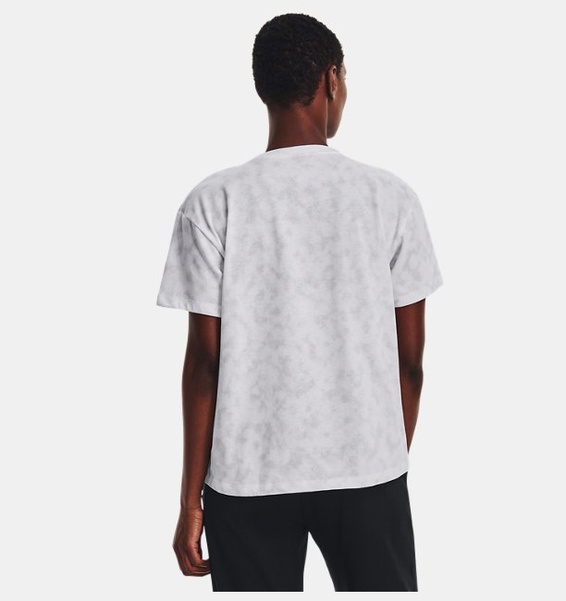 Beyaz Kadın UA Logo Baskılı Heavyweight Kısa Kollu T-shirt