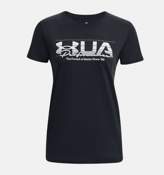 Siyah Kadın UA Vintage Performance Kısa Kollu T-shirt