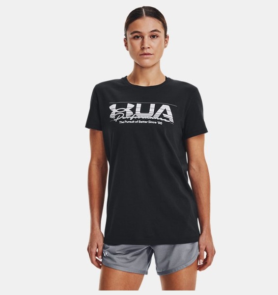 Siyah Kadın UA Vintage Performance Kısa Kollu T-shirt
