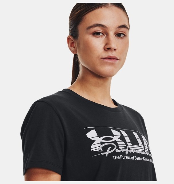 Siyah Kadın UA Vintage Performance Kısa Kollu T-shirt