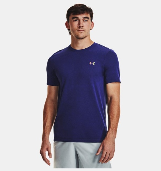 Mavi Erkek UA Vanish Elite Dikişsiz Kısa Kollu T-shirt