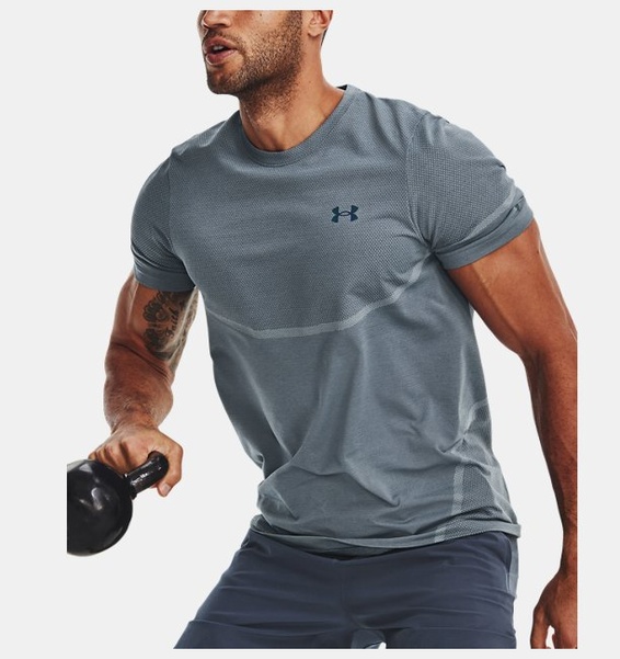 Mavi Erkek UA Vanish Elite Dikişsiz Kısa Kollu T-shirt