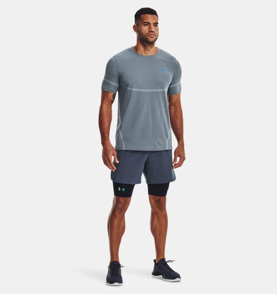 Mavi Erkek UA Vanish Elite Dikişsiz Kısa Kollu T-shirt