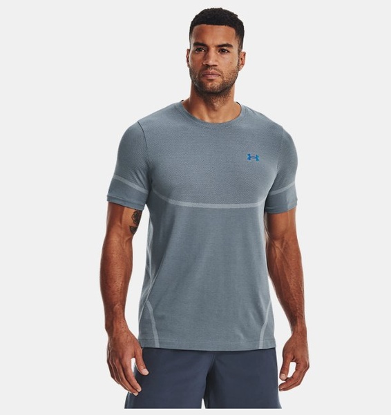 Mavi Erkek UA Vanish Elite Dikişsiz Kısa Kollu T-shirt