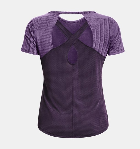 Mor Kadın UA Streaker Deco Diamond Kısa Kollu T-shirt