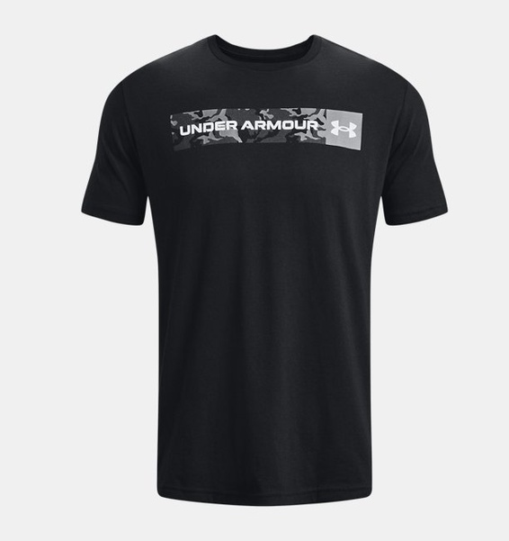 Siyah Erkek UA Camo Chest Stripe Kısa Kollu T-shirt