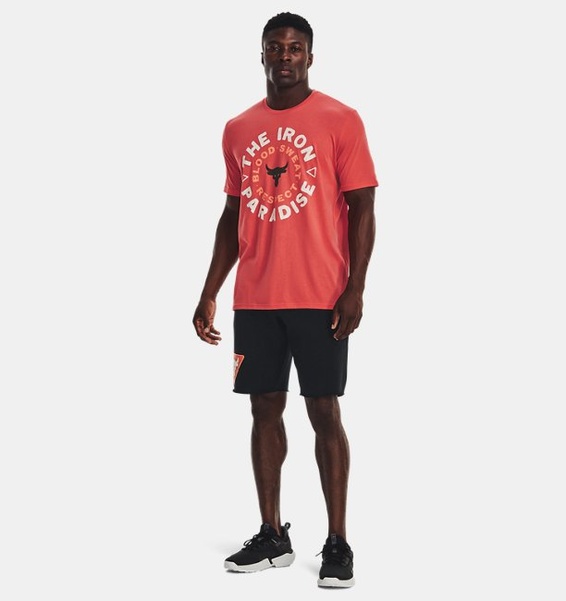 Turuncu Erkek Project Rock Iron Circle Kısa Kollu T-shirt