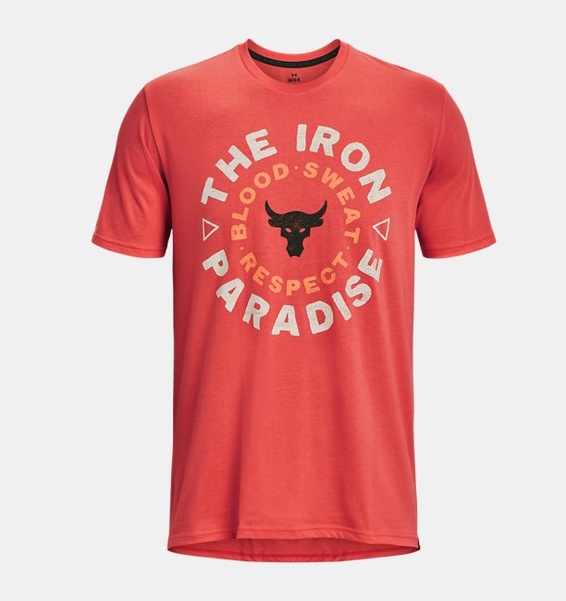 Turuncu Erkek Project Rock Iron Circle Kısa Kollu T-shirt