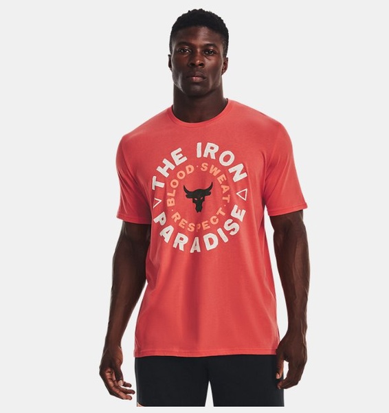 Turuncu Erkek Project Rock Iron Circle Kısa Kollu T-shirt