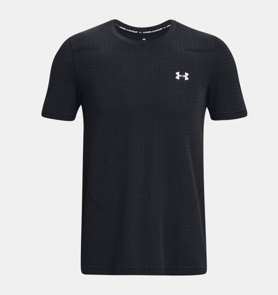 Siyah Erkek UA Vanish Dikişsiz Grid Kısa Kollu T-shirt