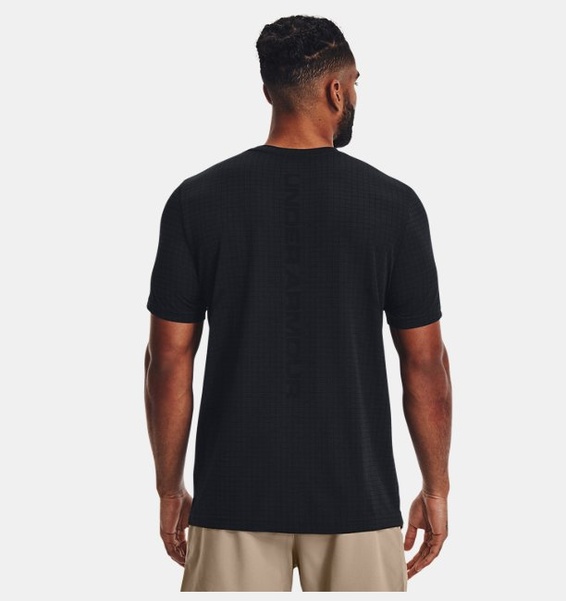 Siyah Erkek UA Vanish Dikişsiz Grid Kısa Kollu T-shirt