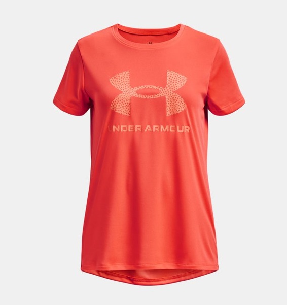 Turuncu Kız Çocuk UA Tech™ Baskılı Fill Big Logo Kısa Kollu T-shirt