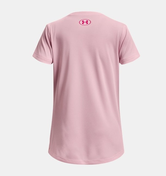 Pembe Kız Çocuk UA Tech™ Baskılı Fill Big Logo Kısa Kollu T-shirt
