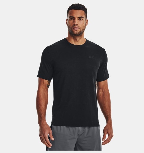 Siyah Erkek UA Tech™ Pencereli Jakarlı Kısa Kollu T-shirt