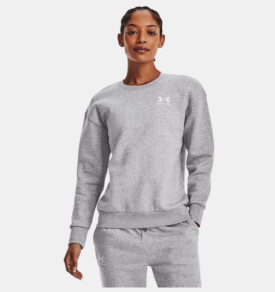 Gri Kadın UA Essential Fleece Bisiklet Yaka